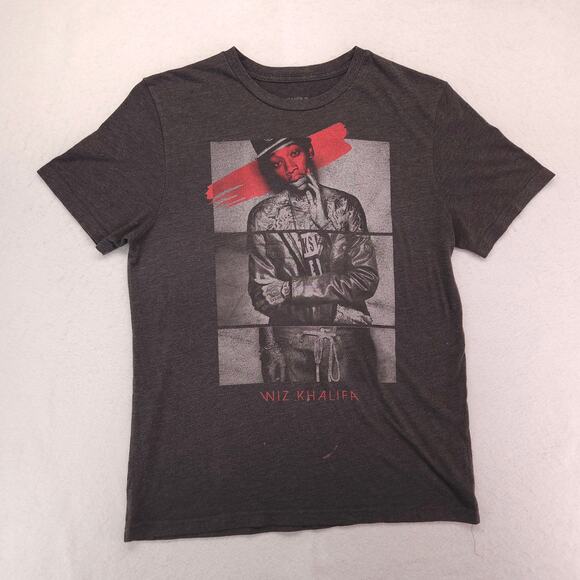 21 Men Wiz Khalifa Rap Graphic Crew Neck Short Sleeve T-Shirt Mens Size L Gray - Picture 2 of 9